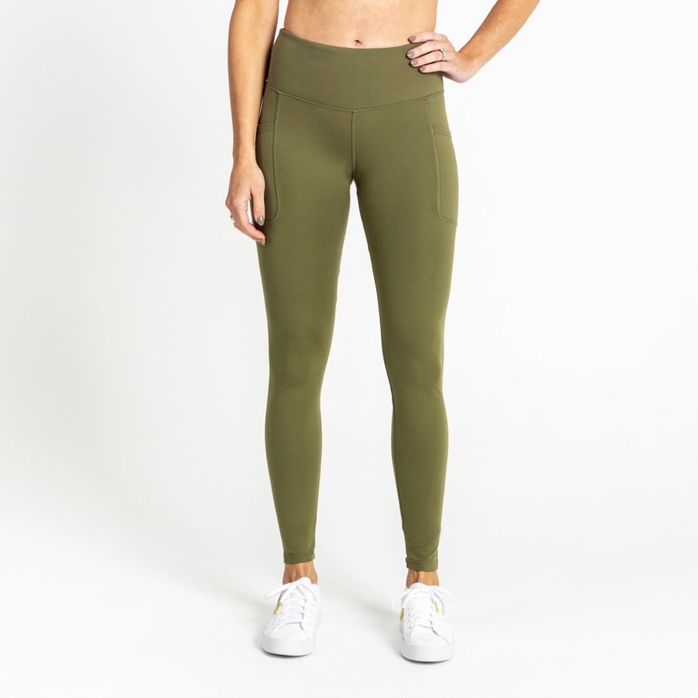 NWT $70 TROOP Women's Sustain Leggings Pale Olive